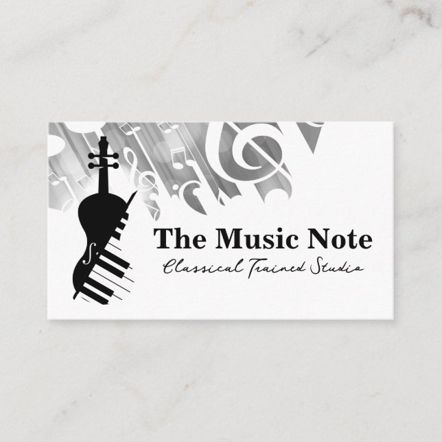 Carte De Visite Logo de piano violon | Musique (Devant)