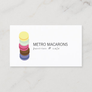 Carte De Visite LOGO DE PILE DE MACARON FRANÇAIS pour boulangerie,