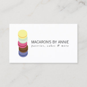 Carte De Visite LOGO DE PILE DE MACARON FRANÇAIS pour boulangerie,