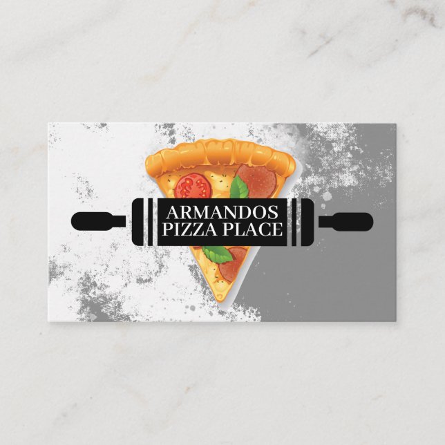 Carte De Visite Logo de pizzeria | Restaurant (Devant)