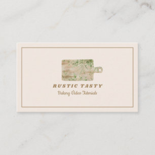 Carte De Visite Logo de planche à découper en bois rustique pour b