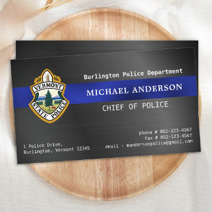 Carte De Visite Logo de police personnalisé Métallurgique police