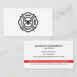 Carte De Visite Logo de pompier de service d'incendie personnalisa