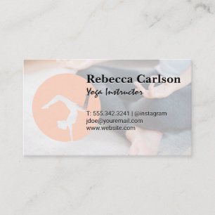 Carte De Visite Logo de pose de yoga Femme assise Soins de san