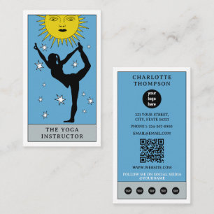 Carte De Visite Logo de professeur de yoga et guérisseur au tarot