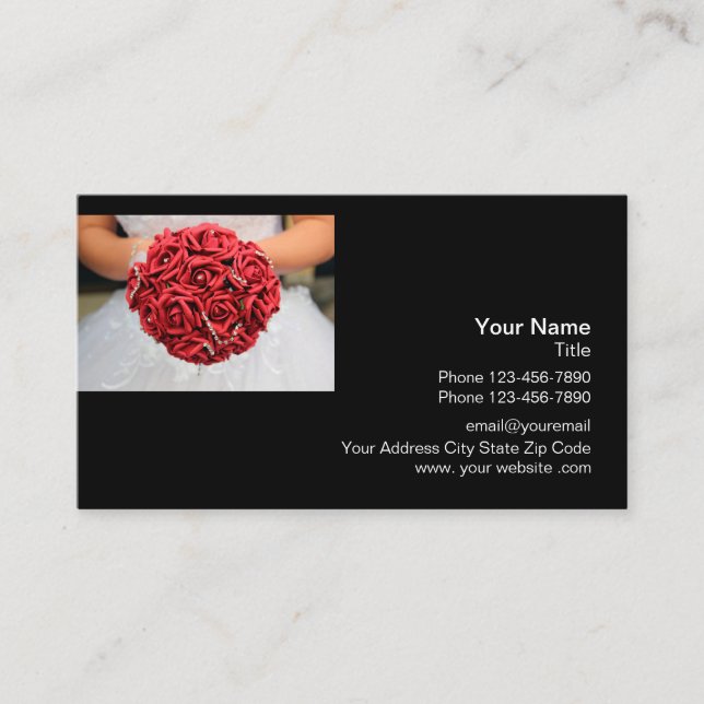 Carte De Visite Logo de professionnel de mariage (Devant)