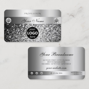 Carte De Visite Logo de Qualité avec des Joyaux Brillants et un Éc