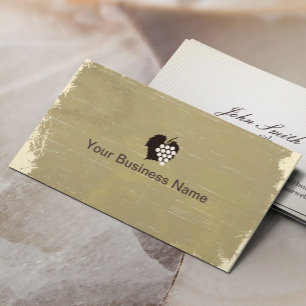Carte De Visite Logo de raisin vintage Vaisseau de texture papier 
