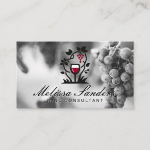 Carte De Visite Logo de raisins en verre de vin   Raisins