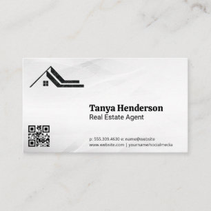 Carte De Visite Logo de Realtor moderne   Code QR