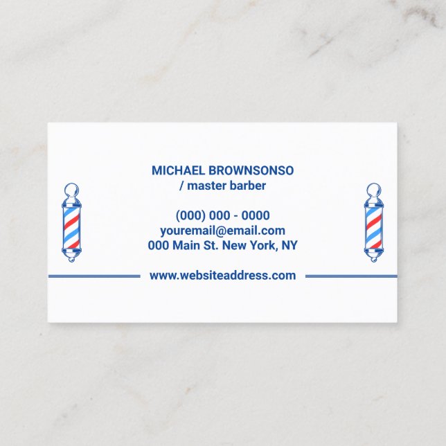 Carte De Visite Logo de rendez-vous au poteau de barbier (Dos)