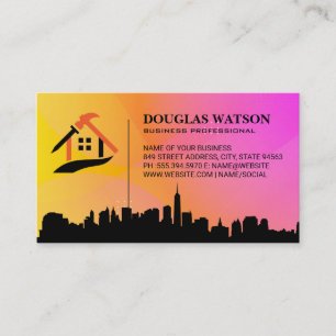 Carte De Visite Logo de rénovation de constructeur Ville Locat