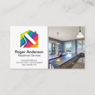Carte De Visite Logo de réparateur à domicile Cuisine Rénovati