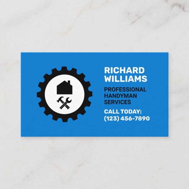 Carte De Visite Logo de réparation à domicile bricoleur (Devant)