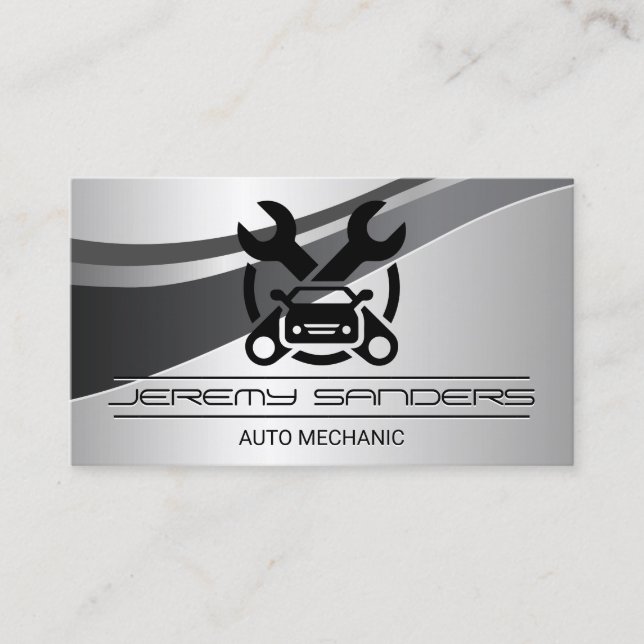 Carte De Visite Logo de réparation automobile | Mécanicien | Clés (Devant)