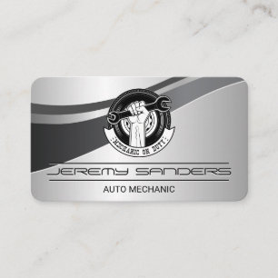 Carte De Visite Logo de réparation automobile   Mécanique en servi