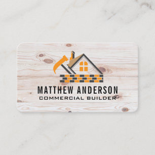 Carte De Visite Logo de réparation de maison de construction Boi