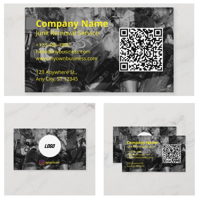 Carte De Visite Logo de retrait de déchets commerciaux (Commercial Junk Removal Logo Business Card
)