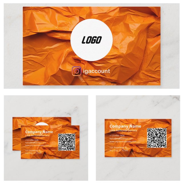 Carte De Visite Logo de retrait du coffre du service professionnel (Hauling Professional Service Junk Removal Logo Business Card
)