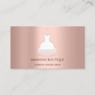 Carte De Visite Logo de robe blanche Mariage de mode Rose d'événem