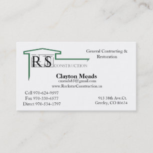 Carte De Visite Logo de ROCKSTAR, construction de Rockstar, Éric