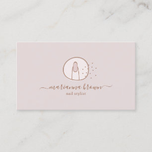 Carte De Visite Logo de salon de beauté Minimal Blush Nail Stylist