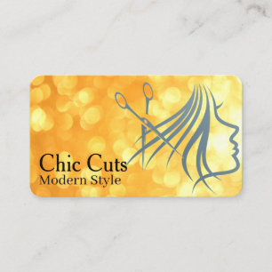 Carte De Visite Logo de salon de coupe de cheveux Beauté
