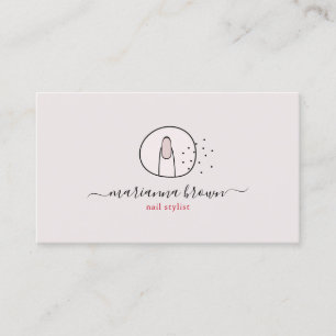 Carte De Visite Logo de salon de spa de manucure rose rouge Polish