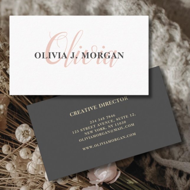 Carte De Visite Logo de script moderne nom professionnel minimal (Créateur téléchargé)