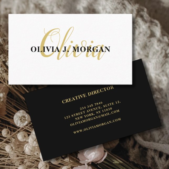 Carte De Visite Logo de script moderne nom professionnel minimal (Créateur téléchargé)