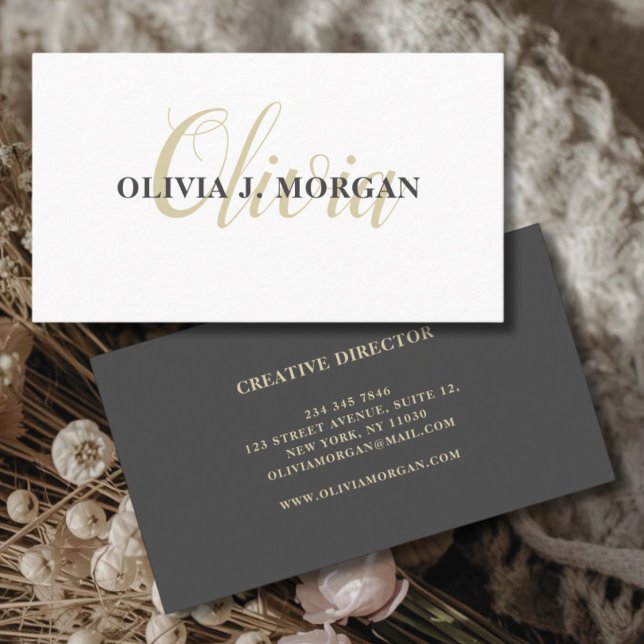 Carte De Visite Logo de script moderne nom professionnel minimal (Créateur téléchargé)