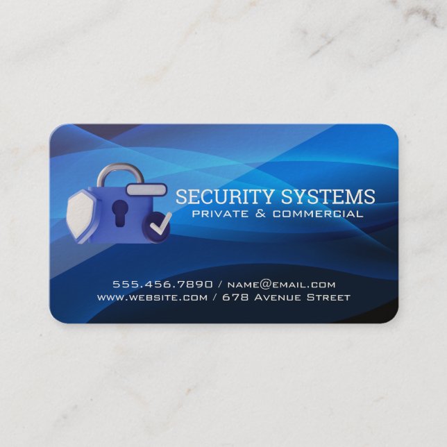 Carte De Visite Logo de sécurité de verrouillage | Agence de prote (Devant)
