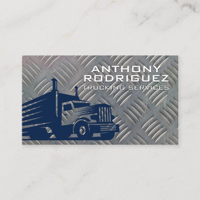 Carte De Visite Logo de semi-camion | Metal Steel Plate Arrière -  (Devant)
