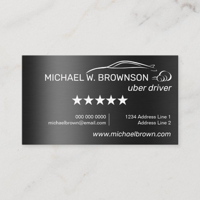 Carte De Visite Logo de service automobile gris métallisé (Devant)