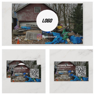 Carte De Visite Logo de service de déblaiement de déchets professi