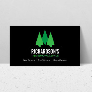 Carte De Visite Logo de service Gras Arbre Vert/Noir