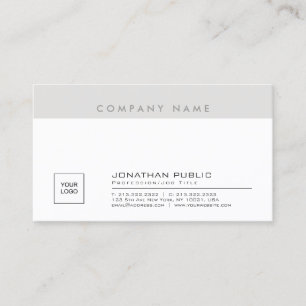 Carte De Visite Logo de société créatif élégant et épuré Plain Gra