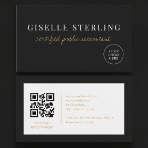 Carte De Visite Logo de société minimaliste de comptable CPA avec