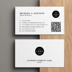 Carte De Visite logo de société minimaliste professionnelle code Q