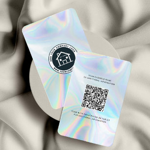 Carte De Visite Logo de société moderne Code QR holographique mini