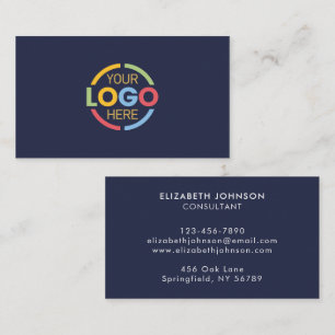 Carte De Visite Logo de société moderne Navy Blue professionnel