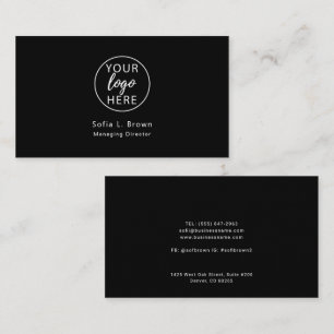 Carte De Visite Logo de société professionnel moderne noir élégant
