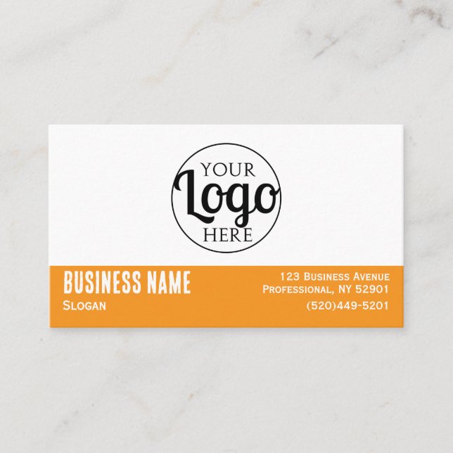 Carte De Visite Logo de société simple Code QR orange et blanc (Devant)