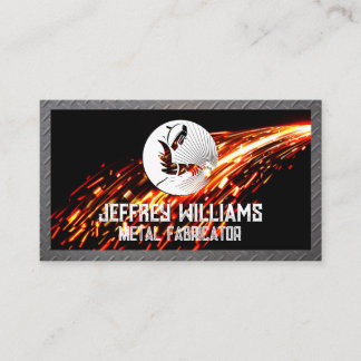Carte De Visite Logo de soudure | Étincelles | Métal acier