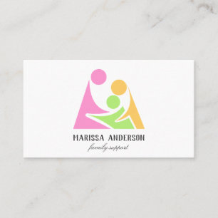 Carte De Visite Logo de soutien familial moderne coloré simple