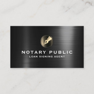 Carte De Visite Logo de stylo à encre métallique notaire 