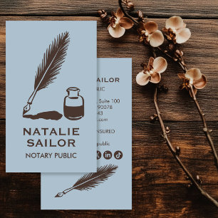 Carte De Visite Logo de stylo à encre plume personnalisé pour nota