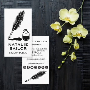 Carte De Visite Logo de stylo à encre plume personnalisé pour nota