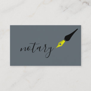 Carte De Visite Logo de stylo de l'agent notaire Écrivain de call