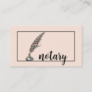 Carte De Visite Logo de stylo de l'agent notaire Écrivain de calli